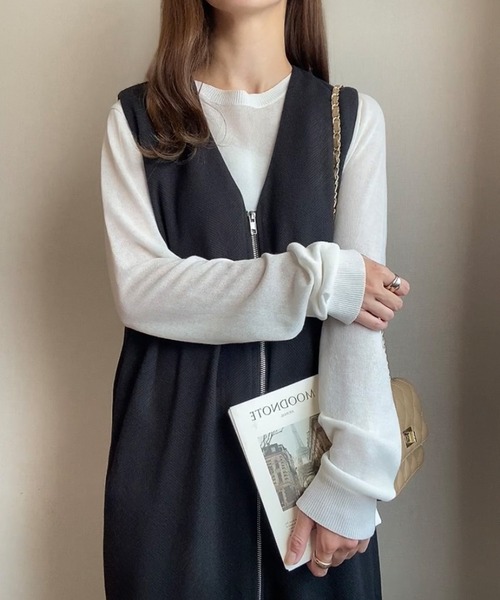 「FILLOU」 ノースリーブワンピース X-LARGE ブラック レディース_画像2