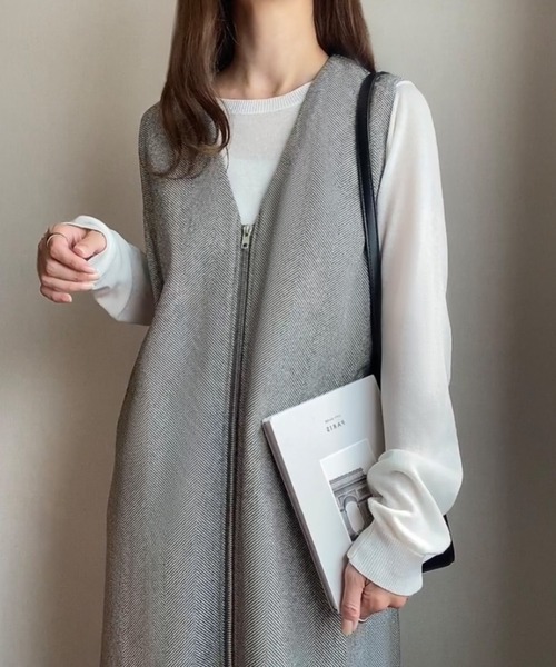 「FILLOU」 ノースリーブワンピース X-LARGE ブラック レディース_画像6