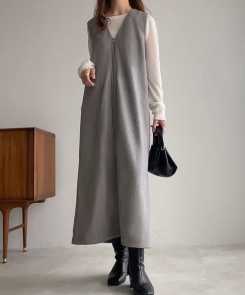 「FILLOU」 ノースリーブワンピース X-LARGE ブラック レディース_画像8