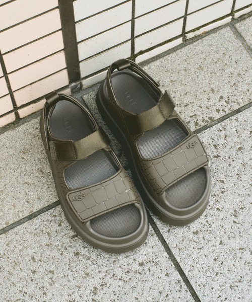 UGG オリーブ 厚底サンダル ベルクロ UGG Australia（アグオーストラリア） 厚底 ugg サンダル 「UGG(アグ