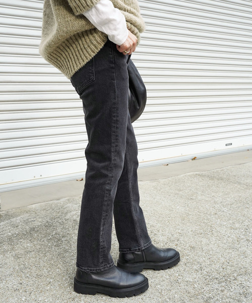 「AGOLDE」 デニムパンツ 27 チャコールグレー レディース_画像2