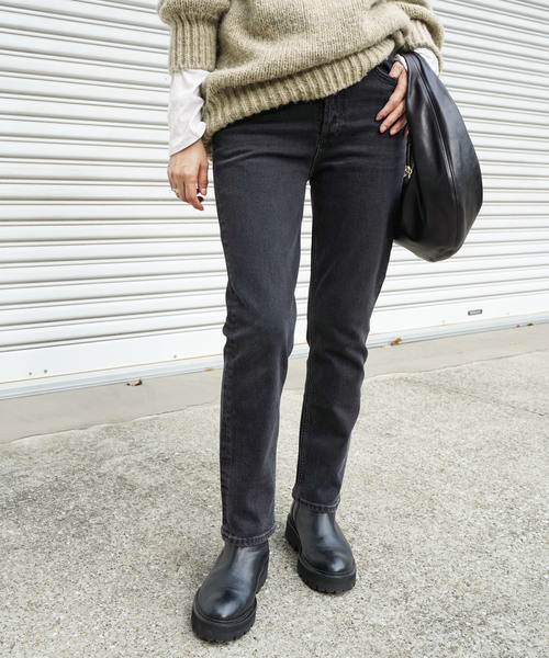 「AGOLDE」 デニムパンツ 27 チャコールグレー レディース_画像4