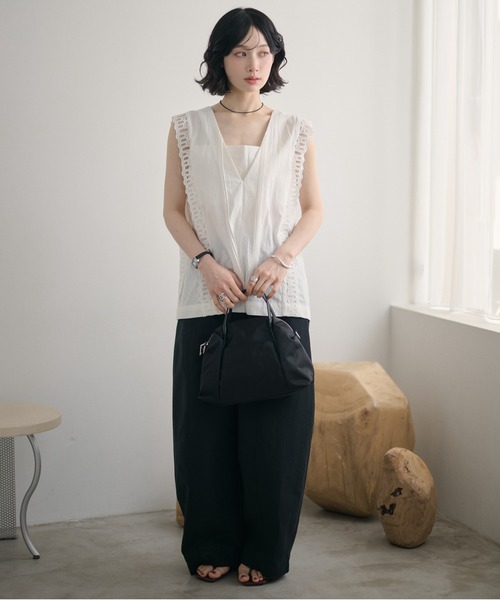 ブラウス シャツ ladder lace double ribbon multi way blouse /ラダー 