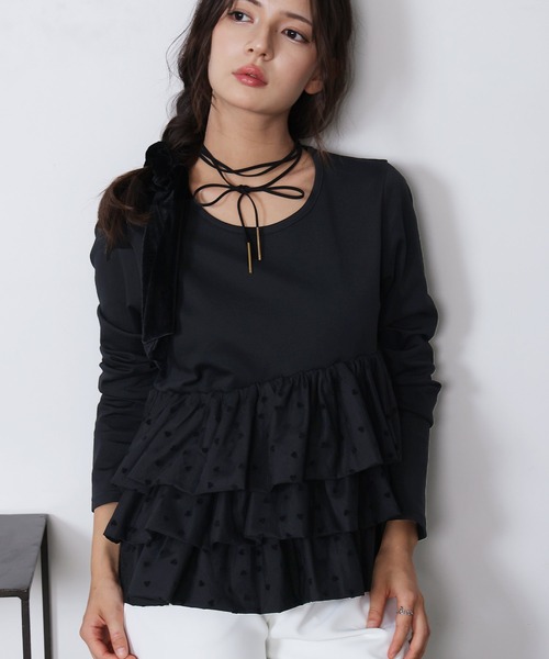 「PICCIN PERLA」 長袖カットソー M オフホワイト レディース_画像3