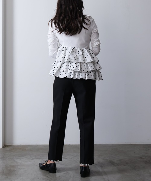 「PICCIN PERLA」 長袖カットソー M オフホワイト レディース_画像9