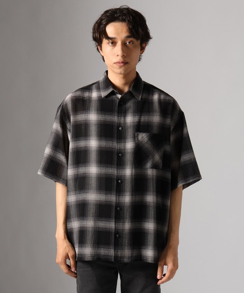 PENDLETON 別注 BAYFLOW オンブレ シャドー チェック シャツ BAYFLOW（ベイフロー） シャツ 半袖 シアーオンブレチェックシャツ