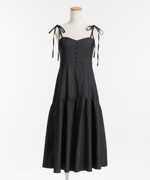 「夢展望」 「Dear My Love Rose 」ベアトップワンピース MEDIUM インディゴブルー レディース_画像2