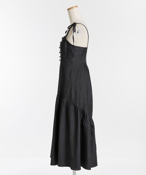 「夢展望」 「Dear My Love Rose 」ベアトップワンピース MEDIUM インディゴブルー レディース_画像4