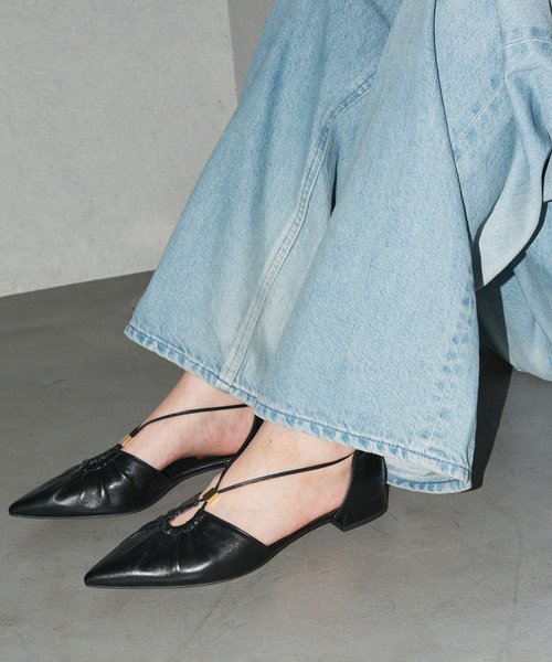 「GRISE」 フラットサンダル 25cm ブラック レディース_画像5