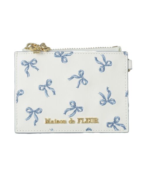 Maison de FLEUR（メゾンドフルール） カードケース リボン刺繍カード