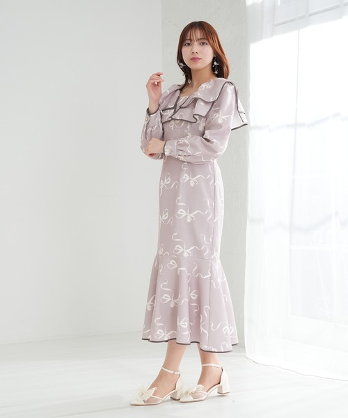 「ASTORIA ODIER」 長袖ワンピース LARGE ピンク レディース_画像5