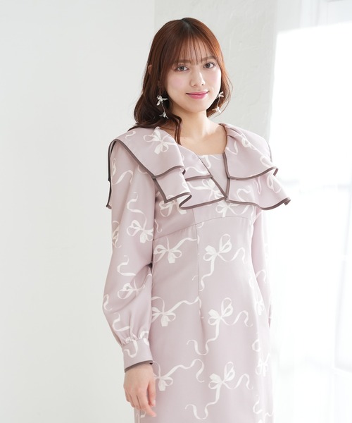 「ASTORIA ODIER」 長袖ワンピース LARGE ピンク レディース_画像6