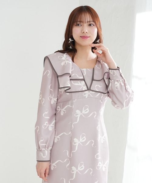 「ASTORIA ODIER」 長袖ワンピース LARGE ピンク レディース_画像7