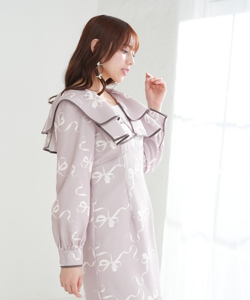 「ASTORIA ODIER」 長袖ワンピース LARGE ピンク レディース_画像8
