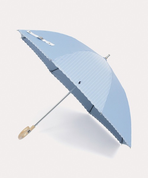 藍POLO RALPH LAUREN 晴雨兼用　長傘 ストライプ水色　軽量 POLO RALPH LAUREN（ポロ・ラルフローレン） ラルフローレン 日傘 傘