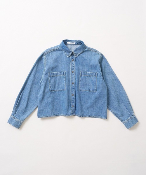 「AMERICAN HOLIC」 長袖シャツ L インディゴブルー レディース_画像8