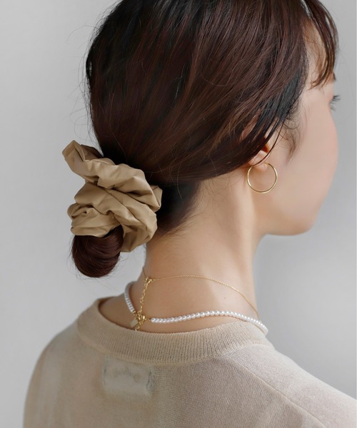 ANEMONE（アネモネ） シュシュ シックカラーレザー調シュシュ「L