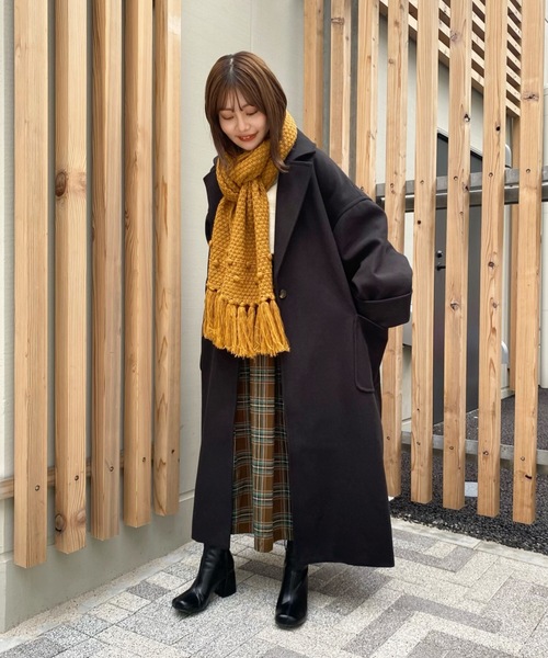 hinari ヒナリ ロングコート オーバーサイズ 裏地キルティング ベージュ hinari ヒナリ ロングコート オーバーサイズ 裏地キルティング
