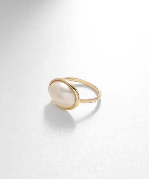 マベパール 大粒 シルバー刻印あり 13号 オーバルリング 大粒