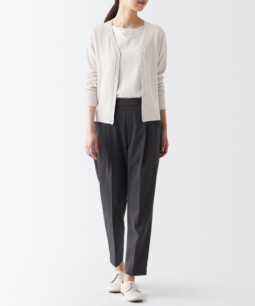無印良品（MUJI） カーディガン UVカットリブ編みVネック