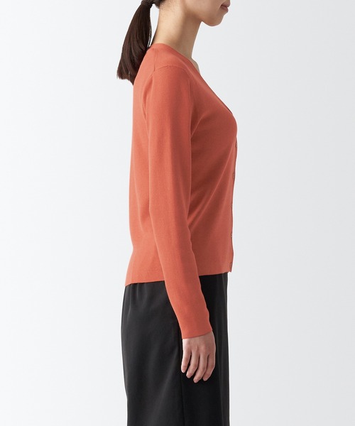無印良品（MUJI） カーディガン UVカットリブ編みVネック