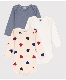 PETIT BATEAU ベビー服 ロンパース 長袖ボディ3枚組 : ZOZOTOWN
