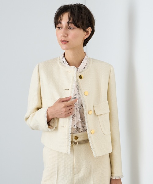 ANAYI ジャケット ノーカラージャケット 「セットアップ対応商品