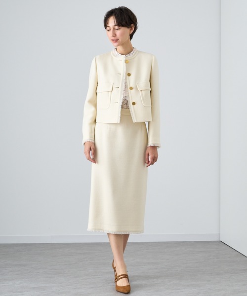 ANAYI ジャケット ノーカラージャケット 「セットアップ対応商品