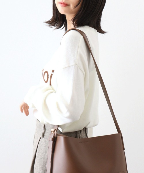 EGLANTINE ニット セーター インターシャロゴプルオーバー