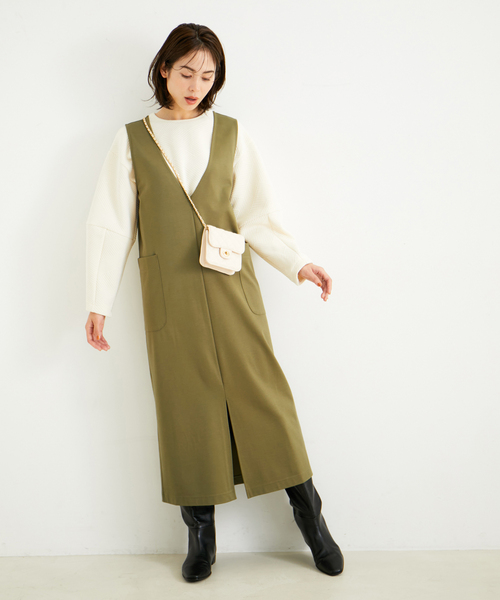 LE CERCLE par rope' ジャンパースカート 「前後2WAY」ZIPUPジャンパー