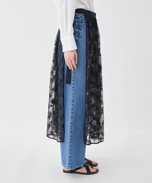 MACPHEE（マカフィー） スカート メッシュスパンコール ラップスカート