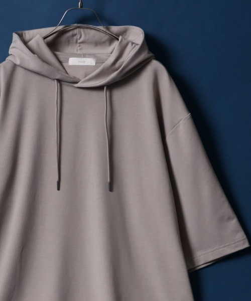 ANPAS パーカー Ponte Fabric Half Sleeve Hoodie/ストレッチ ポンチ 