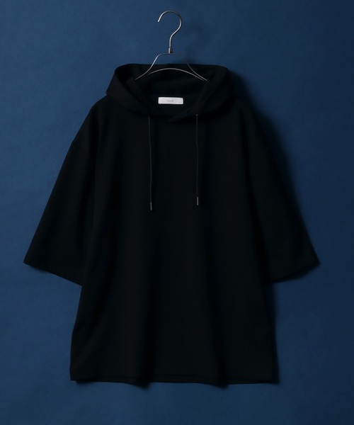 ANPAS パーカー Ponte Fabric Half Sleeve Hoodie/ストレッチ