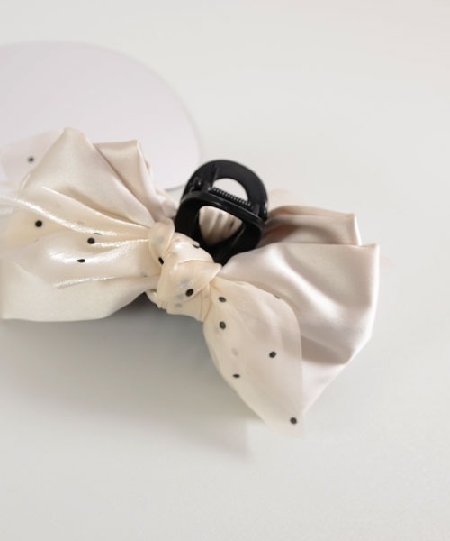 VIBGYOR Women ヘアクリップ 「float」リボン ドット 結びデザイン