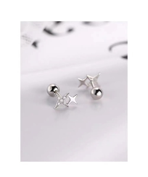 Sakka ピアス 星型バタフライ型ピアス「金属アレルギー対応