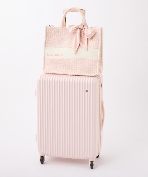LouLoumei】 チャーム付きツイードキャリーオントートBAG