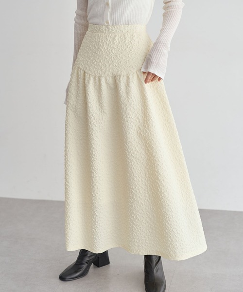 美品　ドゥロワー　ふくれジャガード　スカート for/c（フォーシー） ロング スカート 「セットアップ対応」ふくれ