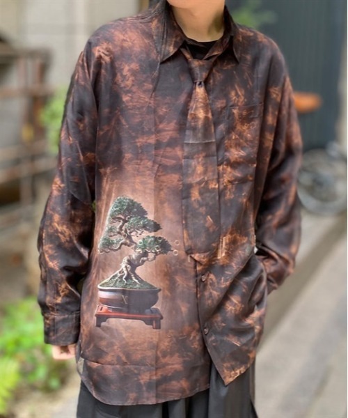 AXESーX シャツ タイ付盆栽シアーシャツ メンズ レディース : ZOZOTOWN