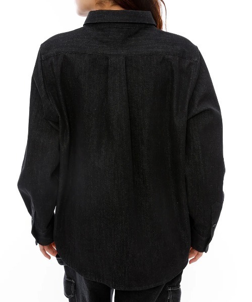 ブラウス シャツ RVCA レディース RECESSION DENIM SHIR 長袖シャツ/ルーカ胸ポケットワンポイントデニムシャツ レディース RVCA ブラウス シャツ レディース RECESSION DENIM SHIR 長袖