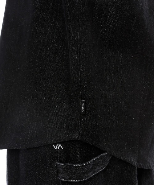ブラウス シャツ RVCA レディース RECESSION DENIM SHIR 長袖シャツ/ルーカ胸ポケットワンポイントデニムシャツ レディース RVCA ブラウス シャツ レディース RECESSION DENIM SHIR 長袖