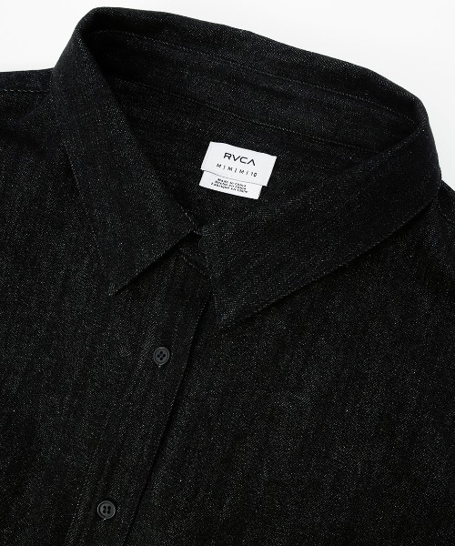 ブラウス シャツ RVCA レディース RECESSION DENIM SHIR 長袖シャツ/ルーカ胸ポケットワンポイントデニムシャツ レディース RVCA ブラウス シャツ レディース RECESSION DENIM SHIR 長袖