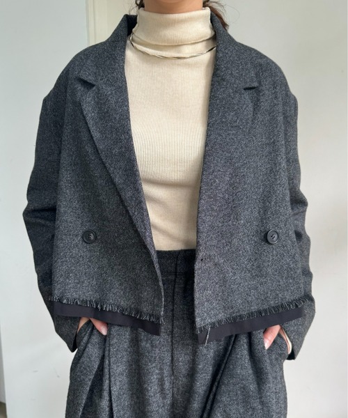 I_am ジャケット テーラードジャケット wool like mix jacket / ウール