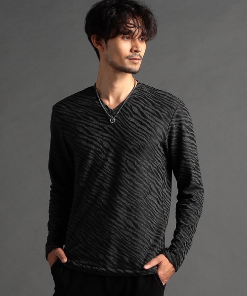 ナビィ　calico キャリコ　Vネック 長袖シャツ NICOLE CLUB FOR MEN（ニコルクラブフォーメン） tシャツ アラカルト