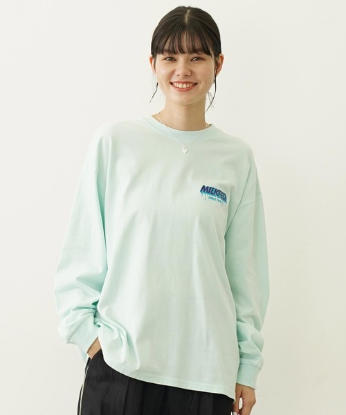 tシャツ GLITTER MELT LOGO WIDE L/S TEE レディース