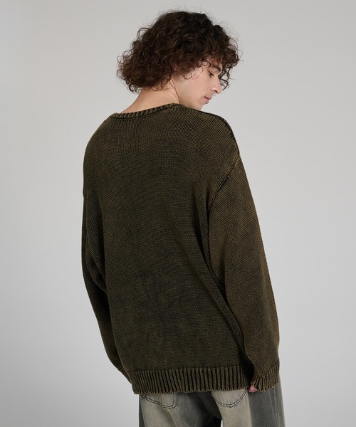 vintageニットセーター 50's Lamb Knit ビンテージVネックレタードニットセーター - Fresh
