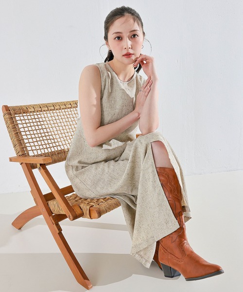 en CAnAF ワンピース バッククロスアメスリロングワンピース