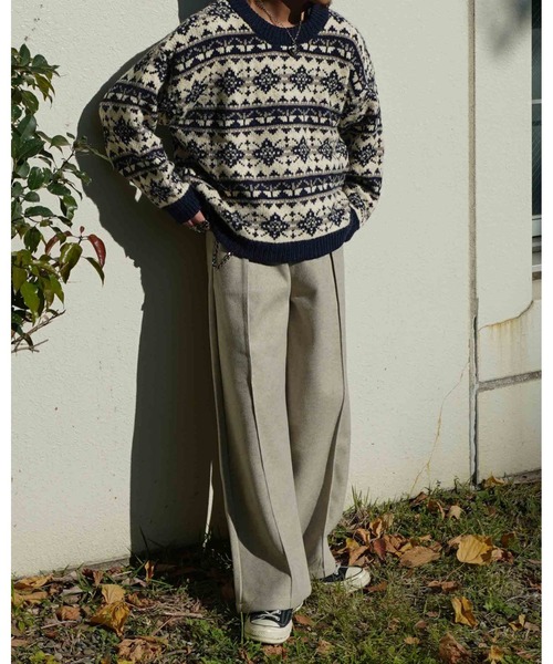 Noen（ノエン） スラックス ジャージメルトンワイドスラックス