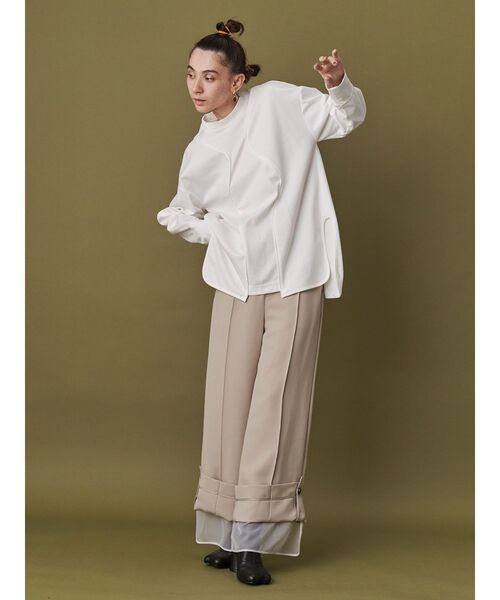 UN3D. パンツ SHEER LAYERED PT「セットアップ着用可能