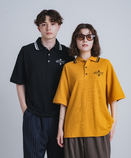 Remember. シャツ 「キング＆ハート鹿の子ポロシャツ」 メンズ