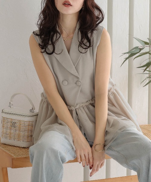 ベスト ジレ チュールドッキング テーラージレ レディース : ZOZOTOWN